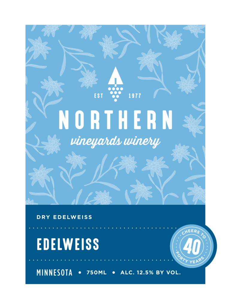This is the Northern Vineyards Edelweiss Wine Label