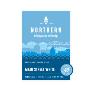 Northern Vineyards Main Street White wine bottle label