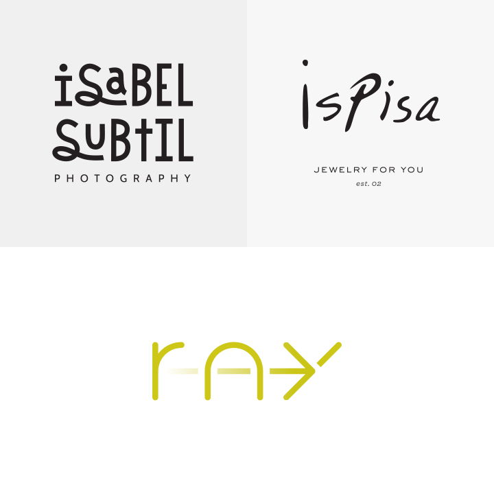 Isabel Subtil Photography, ispisa, and Ray Apartments Logos