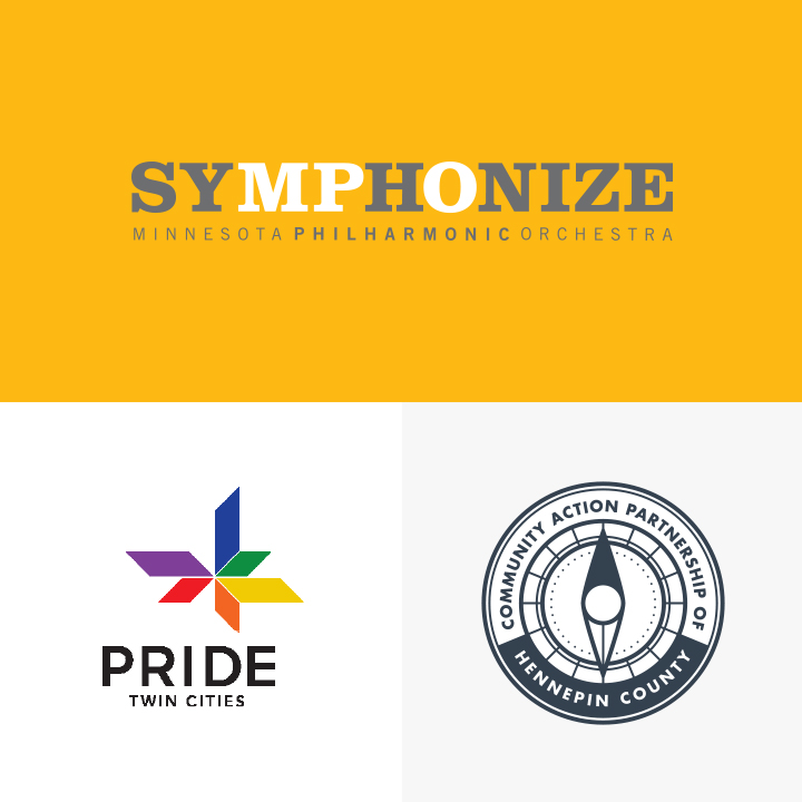 MPO, Pride Twin Cities, and AIGA Minnesota Design Camp Logos